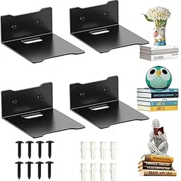 SAWS Black Acrylic Wall Rack Shelf Plant Stand for Living Room | Bedroom | Home Decor | Bathroom | Kitchen | Floating Shelf | 6 x 5 x 2 inch | Pack of 4-image-66