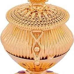 Radha's Creations Kumkum Dabbi brass one gram gold No.1278-picture-32