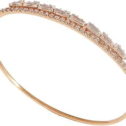 anuradha plus jewellery trendy rose gold plated with cubic zirconia stud cuff bracelet, Kada bracelet for women and girls.-picture-46