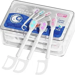20 Pcs Disposable Toothbrushes, Disposable Toothbrushes with Double Cleaning Beads Toothpaste and Clean Floss Picks for Work or Travel (Mint - Ice peach - Jasmine Tea, Medium)-image-58