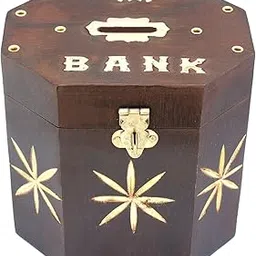 Skaffix Wooden Piggy Bank for Both Adults and Children Wooden Coin Box, Money Saver, Donation Box, Savings Box, Smart Money Box, and Coin Box with Carved Design-picture-46