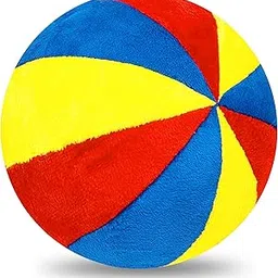 VGRASSP 15 cm Colorful Rangoli Baby Rattle Ball Toy for Kids - Soft Plush Stuffed Ball with Rattle Sound for Baby and Toddlers - Cuddle and Huggable Birthday Gift - Color As Per Stock-image-4