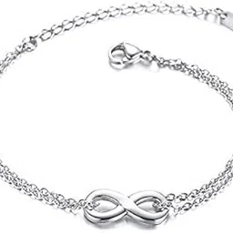 asma jewel house Wind Double Chain Infinity Bracelet/Anklet for Men/Women-picture-36