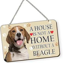 Printjas Beagle Dog Quote Printed Wall Hanging - Sign Board for Living Room/Home/Office, Designer Gift for Family, Friends, Housewarming Gift Idea 12X8 INCHES-picture-32