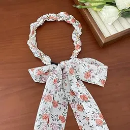 obtheleg Tiara for Women Hair Band Pearl Hair Accessories Floral Style Hairband for Girls (Flower white, M)-picture-51