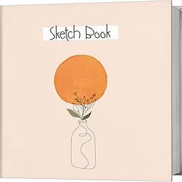 Zaslan - Artist Sketchbook - Square - 120 GSM - Drawing Sketchbook - 88 Pages/44 Sheets - Hard Bound Drawing Book - Size 21.5 x 21.5 cm (Boho Vase) image 1