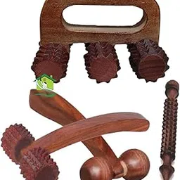 fa industries FA INDUSTRIES® Wooden Acupressure Manual Massager Wooden Back, Neck, Face and Jimmy Therapy Combo Kit For Stress, Pain Relief (Set of 4)-picture-22