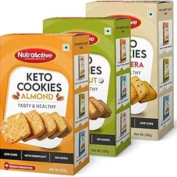 NutroActive Keto Cookies Combo Pack (Almond, Coconut & Jeera) 200 gm Each-picture-26
