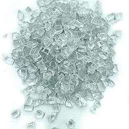 iParn Tuffen Crushed Glass / 4-8 mm Crystals Fire Pits for Resin Art, High Luster Glass Used Specially for Resin Art Crafts Vase Filler Home Decorations (250 Gm) - Natural image 1