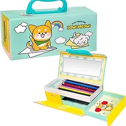 FunBlast Pencil Box for Girls – Suitcase Style Password Lock Pencil Case, Multi-Layer Pencil Box for School Girls, Geometry Box, Stationary Organizer Case for Kids, Return Gift for Kids (Green)-picture-46