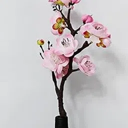 Blooming Floret Artificial Plum Blossom Flower Stick (Set of 2) Perfect for Home Decor, Office, Weddings, Gifting/Natural Looking Flower Stems 36 cm | Durable (Pink)-image-25
