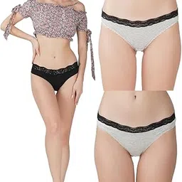 thread sutra Women?s Premium Cotton Panties | Antimicrobial & Breathable | Everyday Comfort with Amazing Fit | Soft Fabric Innerwear for All-Day Freshness & Hygiene | Bikini | Pack of 3 | Multicolour-picture-19