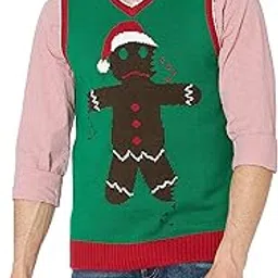 Ugly Christmas Sweater The Kit Men's Gingerbread Man Vest-image-41