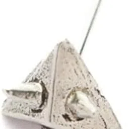 gargi by p.n. gadgil and sons | 925 Sterling Silver | Triagle Thorn Antique Pure Silver Nose Pin | For Pierced Nose | With Certificate of Authenticity and 925 Stamp image 1