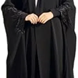 modest city Premium Irani or Iraqi Chadar | Abaya Nida | Plain Black with Embroidery Sleeves-picture-20