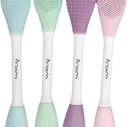 AROAMI 3PACK Silicone Facial Cleansing Brush and Face Mask Spatula 2-in-1 | Manual Handheld Scrubber for Deep Pore Exfoliation, Blackhead Removal, and Hygienic Mud Mask Application (PACK OF 4)-image-91