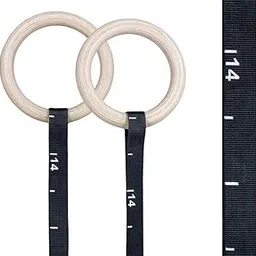 Kobo Wood Gymnastics Rings/Wooden Roman Ring with Straps & Buckles for Cross Fitness Functional Training and Total Body Conditioning at Home (Imported)-picture-29