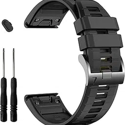 EZMVZKU 22mm Quickfit Silicone WatchBand for Fenix 8 47mm/Fenix E Fenix 7/6/5/7 Pro/6 Pro/5 Plus,Sport Replacement Strap for Garmin Forerunner 965 955/Approach S70 47mm/S62/MARQ Adventurer (Gen 2)-picture-27