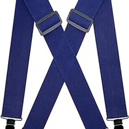 Men's 4 Clip Elastic Suspenders Adjustable 5CM Wide Trousers Straps-image-85