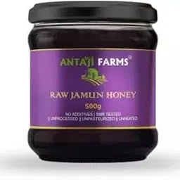 ANTAJI FARMS Raw Jamun Honey Pure and Natural, Unprocessed & Unpasteurized Healthy Honey | Harvested from Wild Honey Bee Hive Honey Reusable Airtight Jar (500gm)-picture-24