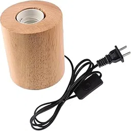 MERISHOPP™ E27 Wood Base Table Lamp Bulb Socket Holder Decor Night Light 8.5X10Cm-picture-39