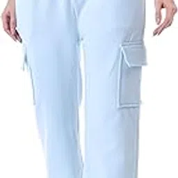 hypethread Women's Track Pants Fleece Jogger || Cargo Pants || Multi Pockets Regular Fit With Adjustable Waist Lace || Free Size-picture-34