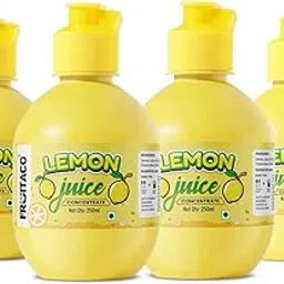 Fruitaco Yellow Lemon Juice Concentrate - Pack of 4 (1000ml) | Equivalent to 100 Natural Lemons | Pocket Bottle Hassle Free | Ideal for daily use in Cooking & Beverages | High in Vitamin C-picture-29