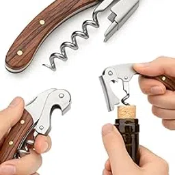 SUSVIJ Wine Bottle Opener, 3-in-1 Professional Waiter’s Corkscrew with Bottle Opener and Foil Cutter, Stainless Steel Wine Key for Bartenders, Sommeliers, Servers & Home Use-picture-15