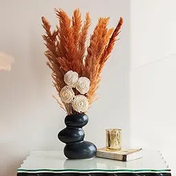 Honey Boho Pampas Bunch | Natural Dried Flower | Eco-Friendly Flowers for Home, Office, Bedroom, Table Decoration and Craft Items Corner (Without Vase Pot)-image-99