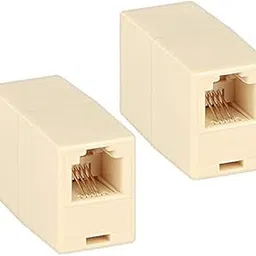 TECH-X RJ11 Coupler, Telephone Phone Line Connector Coupler RFAdapter RJ11 6P4C Inline Coupler Keystone Jack Female to Female Straight Telephone Cable Cord Extension Adapter White PACK 2-picture-11