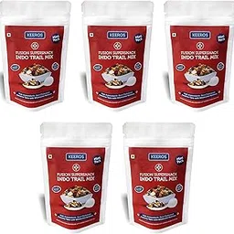 Keeros Indo Trail Mix | Sugar Free, Low GI Diabetic Snacks | High Omega 3 Healthy Snacks for weight loss | Slightly Sweet & Crunchy mix of Nuts, Seeds, Berries & Roasted Pearl Millets | Pack of 5x35g-image-11