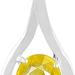 kirti sales 11.00 Carat AAA Certified Natural Yellow Sapphire Silver Plated Pendant/Locket for Men and Women-picture-15