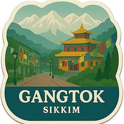 Acrylic Fridge Magnets | Hill Stations of India Theme | Souvenir & Decorative Fridge Magnet | 3mm Thick Acrylic with Sparkle Finish Home Decor (Gangtok_Sikkim)-image-94