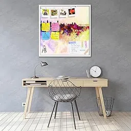 ArtzFolio Montreal Skyline, City in Canada's Québec Province | Bulletin Board Notice Pin Board | Vision Soft Board Combo with Thumb Push Pins & Sticky Notes | White Frame | 16 x 16 inch (41 x 41 cms)-picture-26