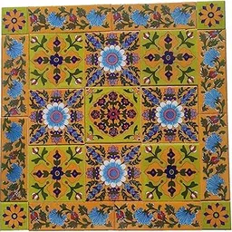 Shiv Kripa Blue Pottery Home Decor Wall Mural Mosaic Tiles Ceramic Handmade Wall Decorative Tiles Pack of 21 Tiles-picture-21