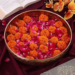 STARLIGHT Large Round Urli Bowl – Elegant Decorative Metal Bowl for Home Decor, Floating Flowers, Candles, and Festive Centerpiece-picture-17