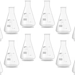 OCTA Borosilicate Glass Conical Flask 50ml Pack of 10, Conical Design with Graduated Marking. Ideal for Laboratory Use, Mixing, Heating, Storing Liquids. Chemical and Heat Resistant, Perfect for Lab-image-10