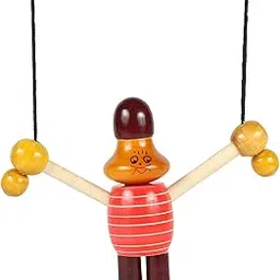 Channapatna Toys Handmade Non Toxic Wooden Hanging Monkey for Kids (3 Years+) - Multicolor - Hand Eye Coordination & Fine Motor Skills | Wooden Joker Puppet-picture-12