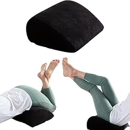 The White Willow Orthopedic Memory Foam Soft Inclined Bed Wedge Leg Rest Pillow for Acid Reflux, Pregnancy, Anti Snoring, Reading, Back Pain Relief, Knee and Back Support- (17" x 14.8" x 7") Black-image-30