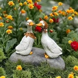 Generic Products Thedecorshed Blue/Pink Muffler Duck for Garden Decor, Idol, Swans, White Duck, Garden Animals-picture-15