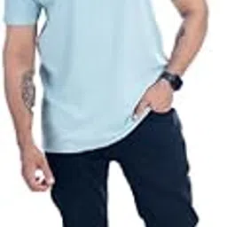 spectrum outfits 100% Cotton Surf Blue Colour Half Sleeve Round Neck T-Shirt-picture-22