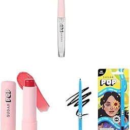 SUGAR POP Makeup Essentials - High shine Lip Gloss 01 Marshmallow - 2.5 ml, Nourishing Lip Balm 02 Cherry - 4.5 gms & Longwear Kajal 01 Black - 0.30 gms x 3 - Set of 3-picture-17