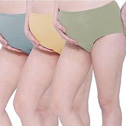Evamomies Women's High Waist Soft Comfy Cotton Lycra Maternity Panty|Pregnancy Panty|Maternity Panties (Pack of 3)-picture-3