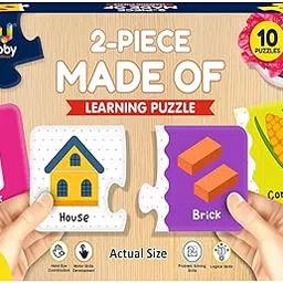 Webby Made of 2 Pieces Learning Pack Jigsaw Puzzle, Montessori Early Educational Pre School Puzzle Toys for 2+ Years Kid image 1