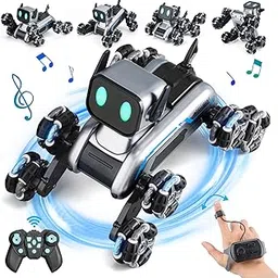 Remote Control Cars for Kids Adults, 8WD Gesture Sensor RC Stunt Car with Light, Music, RC Robot Dog Toys,Cool Christmas Birthday Toy for 6 7 8 9 10 11 12 13 Years Old Boys Girls Kids Teens-image-9