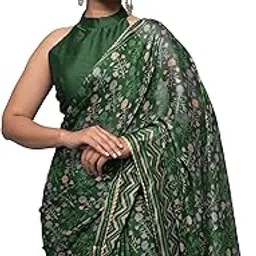 mirchi fashion Women's Chiffon Printed Saree with Blouse Piece-picture-14