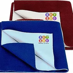 Bey Bee Instadry Anti-Piling Fleece Extra Absorbent Quick Dry Sheet for Baby, Baby Bed Protector, Dry Sheet for New Born Baby, Baby Bed Sheet for Infant, Small Combo 70X50cm (Royal Blue + Maroon)-picture-11