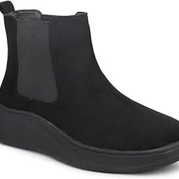 inc.5 Women Black Mid-top Chelsea Boots Clog-picture-29