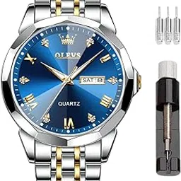 olevs Men's Watch Designer Diamond Waterproof Luminous Simulated Quartz Stainless Steel Multi Color Leisure Luxury Business Date Original-picture-29