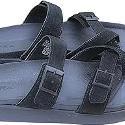 koraprox KORA Men’s Black Suede Buckle Strap Comfort Sandals with Toe Loop-KS-LS-01-picture-27